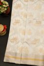 Chanderi Silk Off White Saree With Floral And Leaf Body