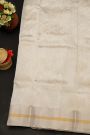 Chanderi Silk Off White Saree With Floral And Leaf Body