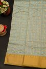 Chanderi Silk Dual Colour Saree With All Over Zari Checks And Floral Butti Body