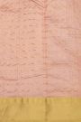 Chanderi Silk Baby Pink Saree With All Over Zari Checks And Floral Butti Body