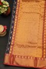 Chanderi Silk Royal Blue Saree With Paisley And Zig-Zag Lines Border
