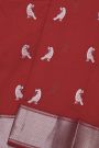 Chanderi Silk Maroon Saree With Bird Buttis Body