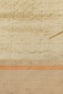 Chanderi Silk Cream Saree With Kaddi Border