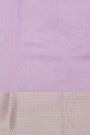 Chanderi Silk Lavender Saree With Florals In Cross Checks Border