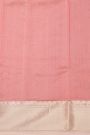 Chanderi Silk Baby Pink Saree With Cross-Line In Zari Border