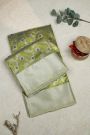 Chanderi Silk Green Saree With Diamonds Border