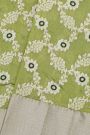 Chanderi Silk Green Saree With Diamonds Border