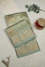 Chanderi Silk Mint Green Saree With Zig-Zag Lines And Florals Border