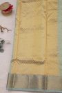 Chanderi Silk Mint Green Saree With Zig-Zag Lines And Florals Border