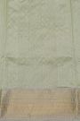 Chanderi Silk Mint Green Saree With Zig-Zag Lines And Florals Border