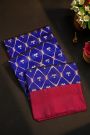 Chanderi Silk Royal Blue Saree With Floral Buttis Body