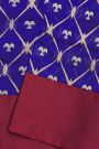 Chanderi Silk Royal Blue Saree With Floral Buttis Body