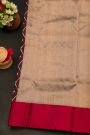 Chanderi Silk Brown Saree With Floral Butti Jaal Body