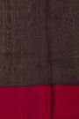 Chanderi Silk Brown Saree With Floral Butti Jaal Body