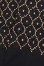 Chanderi Silk Black Saree With Florals In Cross Checks Body