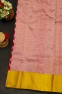Chanderi Silk Red Saree With Floral Jaal Body