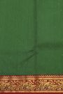 Chanderi Silk Bottle Green Saree With Floral And Leaf Jaal Border