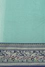 Chanderi Silk Ice Blue Saree With Florals And Leaves Jaal Border