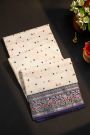Chanderi Silk Off White Saree With Floral And Buttis Body