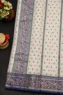 Chanderi Silk Off White Saree With Floral And Buttis Body