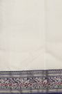 Chanderi Silk Off White Saree With Floral And Buttis Body
