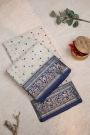Chanderi Silk White Saree With Florals And Leaves Jaal Border