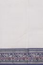 Chanderi Silk White Saree With Florals And Leaves Jaal Border