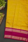Kuppadam Sico Golden Yellow Saree With Gap Motifs Border