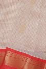 Kuppadam Sico Off White Saree With Cross Lines Paisley Border