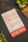 Kuppadam Sico Off White Saree With Cross Lines In Zari Paisley Border