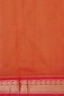 Kuppadam Sico Off White Saree With Cross Lines In Zari Paisley Border