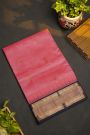 Chanderi Silk Rani Pink Saree With Peacocks Motifs Border