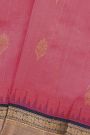 Chanderi Silk Rani Pink Saree With Peacocks Motifs Border
