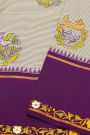 Kancheepuram Silk Off White Saree With Tanjore Hand-Painted Florals And Animals Body