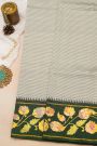 Gadwal Silk Multi-Colour Saree With Tanjore Hand-Painted Florals Border