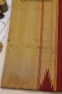 Gadwal Silk Off White Saree With Tanjore Hand-Painted Florals Body
