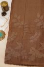 Fancy Tussar Rust Saree With Florals And Leaves Body