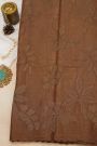 Fancy Tussar Rust Saree With Florals And Leaves Body