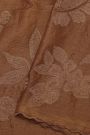 Fancy Tussar Rust Saree With Florals And Leaves Body
