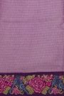 Fancy Tussar Lavender Saree With Florals And Leaves In Thread Work Border