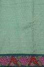 Fancy Tussar Sea Green Saree With Florals And Leaves In Thread Work Border