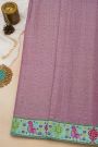 Fancy Tussar Onion Pink Saree With Cross Stich Work Border