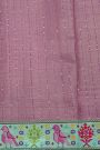 Fancy Tussar Onion Pink Saree With Cross Stich Work Border