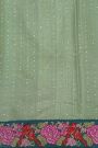 Fancy Tussar Sea Green Saree With Cross Stich Work Border