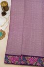 Fancy Tussar Onion Pink Saree With Florals And Birds Cross Stich Work Border