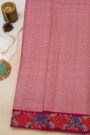 Fancy Tussar Dark Pink Saree With Cross Stich Work Border