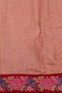 Fancy Tussar Peach Pink Saree With Cross Stich Work Border
