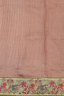 Fancy Tussar Onion Pink Saree With Cross Stich Work Border