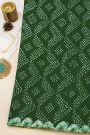 Fancy Tussar Bottle Green Saree With Bird Buttis In Thread Work Body