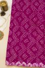 Fancy Tussar Rani Pink Saree With Bird Buttis In Thread Work Body